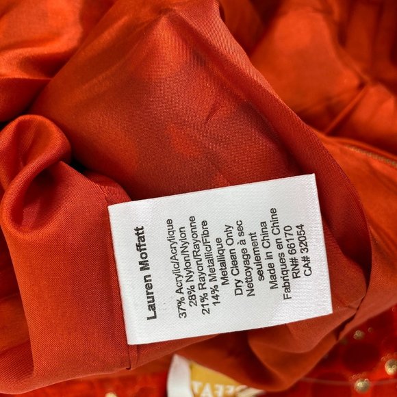 Lauren Moffatt Anthro crimson bubbles mini skirt size 4 red metallic gold pocket - Picture 10 of 11